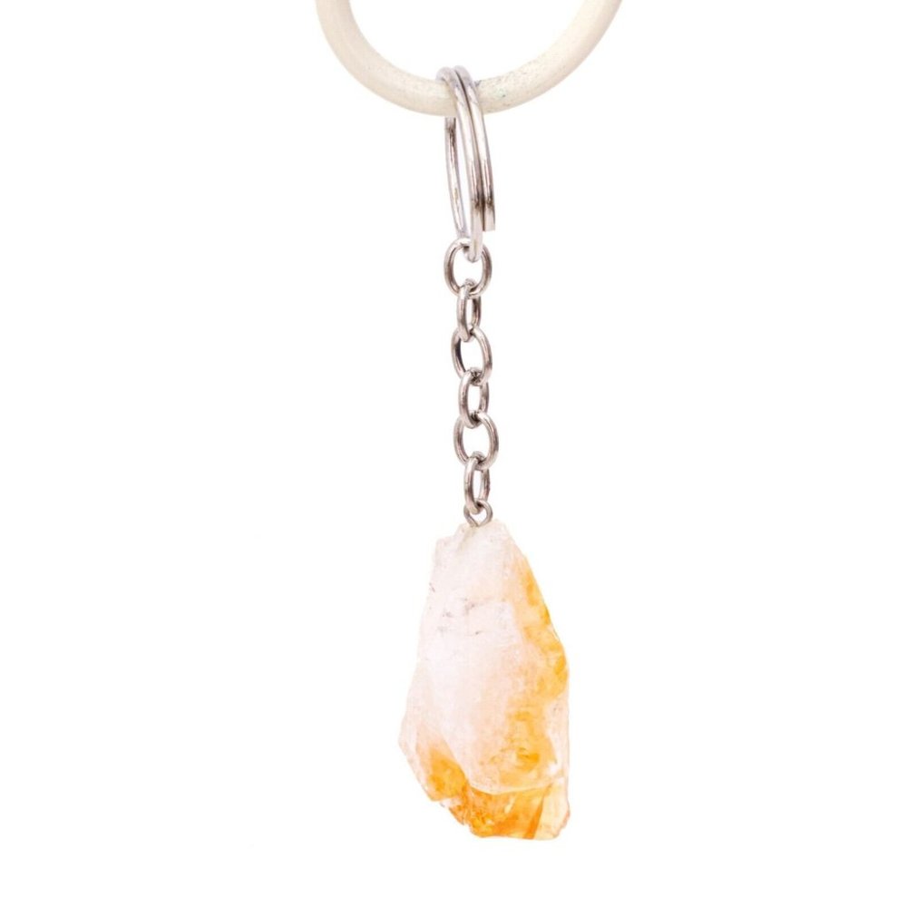 Rough Citrine Point Gemstone Keychain Raw Crystal Metaphysical Shop For Success